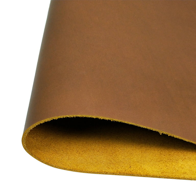 TeeLiy Tooling Leather Square 1.8-2.0mm Thick Genuine Top Full Grain Oil Tan Crazy Horse Cowhide Leather Sheets for Crafts Tooling Sewing Wallet Earring