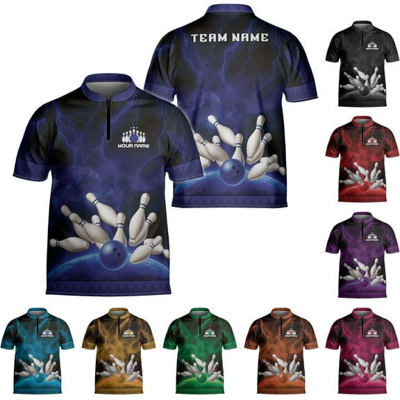 Personalized Bowling Jersey 3D Custom Bowling Shirts for Team Bowling Shirt Unisex for Men Women Bowling Jerseys 3D (Blue, S)