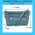 thumbnail image 2 of Cowhide Leather Womens Shoulder Purse Small Cross Body Organizer Bag with..., 2 of 9