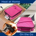 thumbnail image 4 of Portable Massage Stone Warmer Set - Electric Spa Hot Stones Massager and Heater Kit with 6 Large and 6 Small Round Shaped Basalt Massaging Rocks, Digital Controller Heating Bag, Pink, 4 of 5