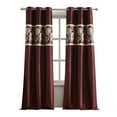 thumbnail image 2 of Nanshing Renee Grommet Light Filtering Floral Curtain Set, Red, 37" x 84", 2 of 6