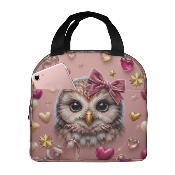 Cute Owls Insulated Lunch Bag Reusable Lunch Box Women Men,Cooler Thermal Meal Tote For Picnic Office Work Travel