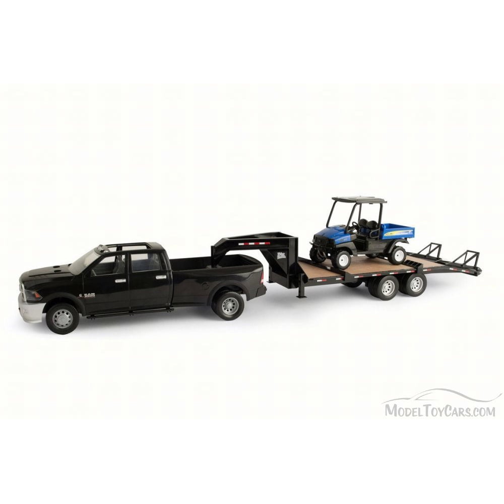 Dodge Ram 3500 Pickup Truck w/ Trailer & Rustler 125 UTV, Black TOMY