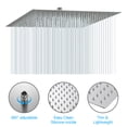 thumbnail image 5 of Logmey 12"Rainfall Shower Head Square 360°Rotatable Stainless Steel Brushed for Bathroom, 5 of 7