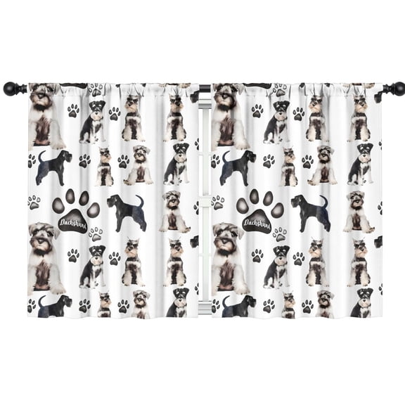 Blackout Kids Curtains,Schnauzer Dogs Childrens Insulated Curtains Set Of 2,Bedroom Essentials,Toddler Room Decor 42x54in(106x137cm)