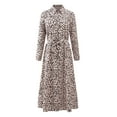 thumbnail image 3 of Lindreshi Fall Dresses for Women 2025 Homecoming Dresses Women Leopard Chiffon Long Sleeve Printing Casual Party Vintage Boho Maxi Dress, 3 of 6