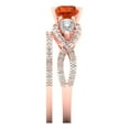 thumbnail image 3 of Clara Pucci 18K Rose Gold 1.925 Simulated Red Diamond Engraveable Engagement Ring + Wedding Band Set, 3 of 7