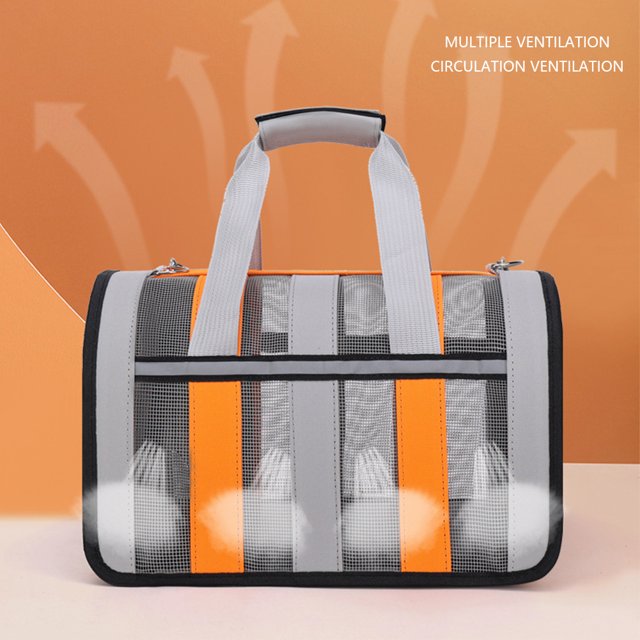 Bolso de viaje para gatos al aire libre, bolso plegable para mascotas, bolso de viaje para mascotas (gris claro S)