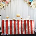 thumbnail image 4 of PMU Metallic Fringe Table Skirt (Red and White) 9 ft x 29 inches Pkg/1, 4 of 7
