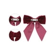thumbnail image 3 of INSPIRE CHIC Women's Velvet Brooch Vintage Bow Pre-Tied Pin Bow Tie One Size Burgundy, 3 of 5