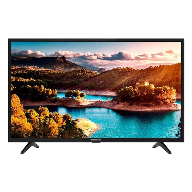 pantalla smart tv 32 pulgadas panasonic fs500 full hd tc-32fs500x widescreen panasonic panasonic fs500 Televisor Smart TV 32" en negro, vista frontal centrada con imagen de paisaje en la pantalla; bisel delgado, patas en V y logotipo Panasonic en el marco inferior. Compatible con Full HD, Bluetooth, 2 HDMI y 2 USB, con acceso a apps como Netflix y YouTube y reproducción desde USB; también suele usarse como monitor secundario para streaming en espacios pequeños.