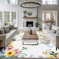 thumbnail image 4 of Area Rug for Living Room, Easter Bunny Non-Slip Indoor Large Carpet for Bedroom/Dining Room, Spring Watercolor Country Flower Leaf Plant Washable Low-Profile Rectangle Floor Runner Rugs - 5 x 8 Ft, 4 of 7