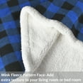 thumbnail image 4 of Buffalo Plaid Sherpa Throw TV Blanket, Super Soft Reversible Fleece Blanket for Cabin Bed or Couch, Catalonia series by Terrania, Blue Plaid, 50" x 60", 4 of 7