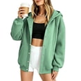 thumbnail image 7 of Otntypg Snap Button Down Hoodies for Women Trendy Fall Long Sleeve Drawstring Hooded Pullover Sweatshirts Loose Lightweight Casual Basic Solid Color Cardigan Hoodie Jacket with Pockets, 7 of 7