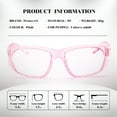 thumbnail image 5 of ProtectX Stylish Anti-Fog & Scratch-Resistant Safety Glasses, UV Protection goggles, Anti-Impact Lightweight Glasses for Men＆Women Pink Clear, 5 of 7
