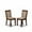 Walnut-Tan, variant on MZC6T06 Mid Century Dining Chairs - Shitake Linen Fabric Seat and High Chair Back - Wire Brushed Black Finish (SET OF 2)