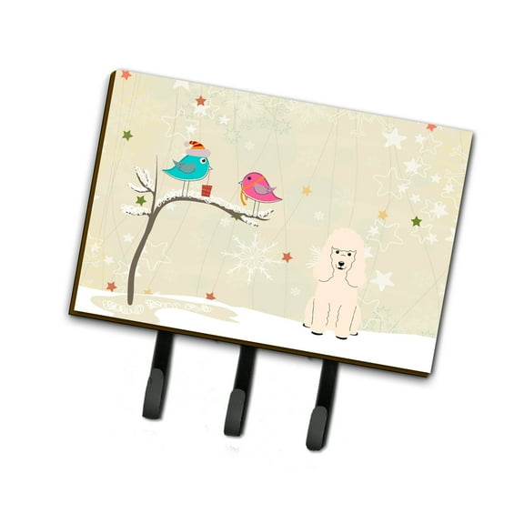 Christmas Presents between Friends Poodle - White Leash or Key Holder
