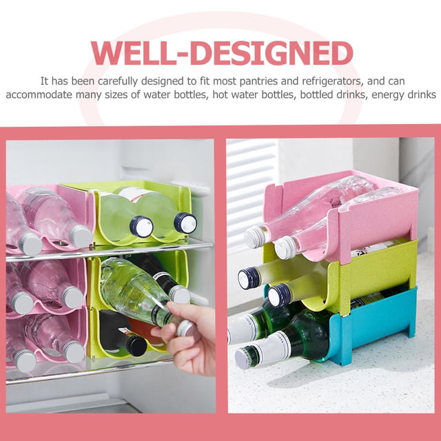 BESTYASH 3Ud Estante Apilable Para Bebidas Y De Soda Rosa Para Cocina Y Refrigerador