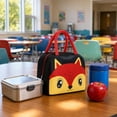 thumbnail image 3 of Cute Cartoon Fox Insulated Lunch Tote Bag for Kids, Black Animal Print Portable Thermal Cooler Handbag for School Picnic Travel Food Storage, 3 of 7