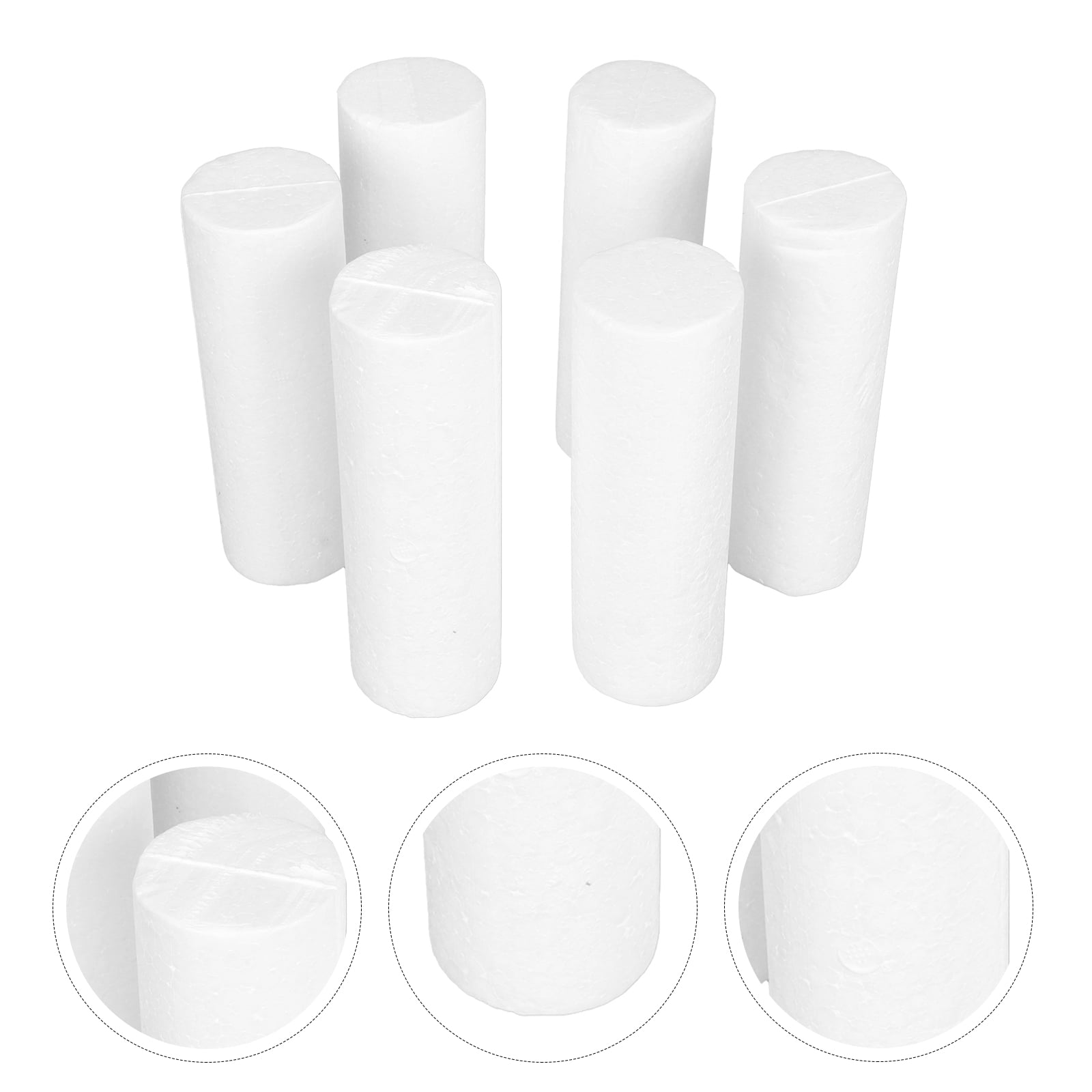 10x Cylinder Shape Styrofoam Foam Material for Kids Modeling Craft 14x4.5cm