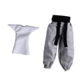 thumbnail image 1 of 1/12 pantalones de chándal pantalones vestidos atléticos disfraz de muñecas en miniatura mini pantalón largo para figuras masculinas de 6 pulgadas pantalones grises y camisa, 1 of 8