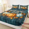 thumbnail image 3 of Manfei Thanksgiving Print Fitted Sheet Full,Cute Cartoon Witch Bed Set,3-Piece,1 Fitted Sheet and 2 Pillowcases, 3 of 6