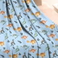 thumbnail image 3 of Blue Dinosaurs Leaves Pattern Blanket,Comfortable Soft Lamb Wool Throw Blanket,All Season,Warm Lightweight Blankets for Sofa Bed Couch Living Room Chair,50"x60", 3 of 4