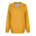 thumbnail image 4 of Women's Spring Summer Tops Women's Fashion Solid Color V Neck Long Sleeve Loose Pullover Sweatshirt Top, 4 of 6