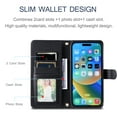 thumbnail image 2 of Decase for iPhone 12 Pro Max Case Wallet with Card Holder for Women Man,Elegant Style Protective Leather Stand Cover Magnetic Clasp Crossbody Strap & Wristband,for iPhone 12 Pro Max- black, 2 of 6