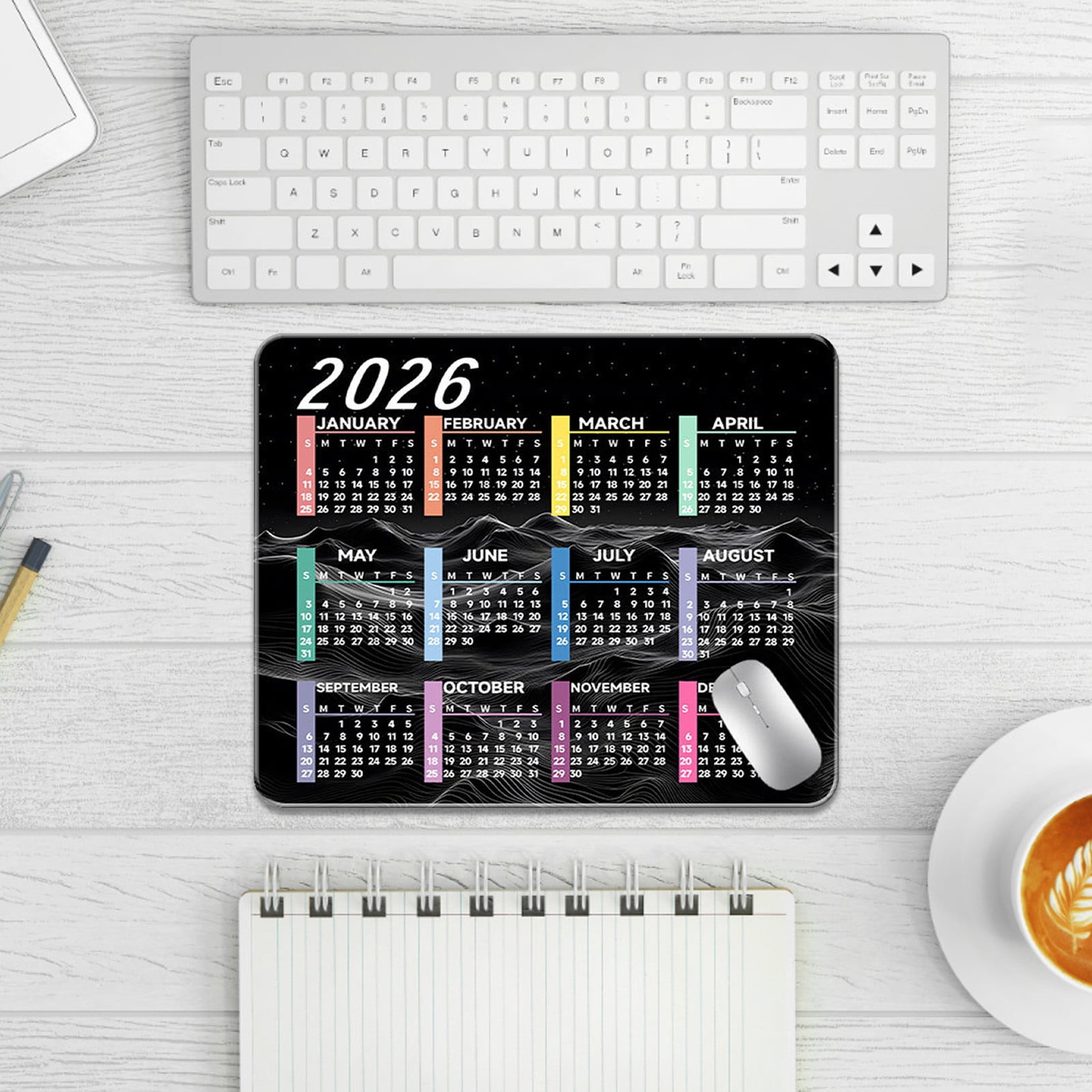Durable 2026 Calendar Mouse Pad Colorful Waterproof Table Mouse Mat 882d7f9c A861 416b 8358 