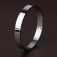 thumbnail image 1 of Brazalete brillante de moda perfecl brazalete liso de acero inoxidable para hombres Mujeres 8 mm de ancho 180 mm Plata, 1 of 8