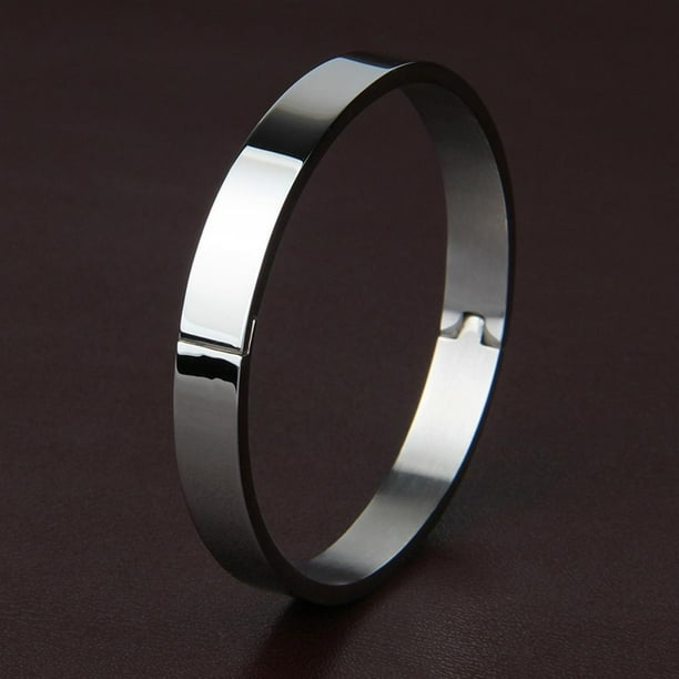 Brazalete de acero inoxidable Fernando Superficie Brillante Para hombres Plata