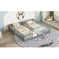 thumbnail image 4 of Double Twin Floor Bed with Fence, Guardrails, without door, Grey, 4 of 9