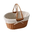 thumbnail image 3 of Cesta de picnic de ratán sintético, cesta de almacenamiento, cesta decorativa tejida con asa, cesta de picnic ligera, cesta de frutas para , Style D Estilo D, 3 of 8
