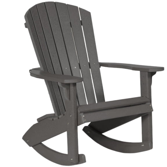 Amish-Made HDPE Poly Outdoor Adirondack Rocking Chair, Amish Made (Dark Gray)