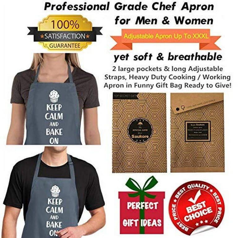 Moanlor Art Cute Cooking Apron for Women-Mom Gifts-Adjustable Kitchen  Baking Chef Apron with 2 Pockets Birthday Mother's Day Thanksgiving Day  Apron