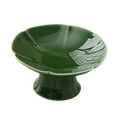 thumbnail image 2 of FashionCha Ceramic Dessert Stand Footed Fruit Plate for Cupcakes Donuts Kitchen Counter Deep Green, 2 of 9