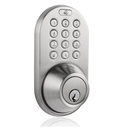 Keyless Entry Deadbolt Door Lock with Electronic Digital Keypad Satin (Best Electronic Deadbolt 2019)