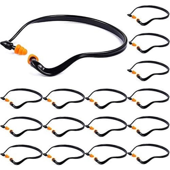 Banded Earplugs for Shooting Range Band Ear Plugs Lightweight Silicone Earplugs for Hearing Protection, Noise Reduction, Work, Construction, Sleeping, Concerts, Motor Sports Racing (16 Pieces) Black