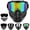 Colorful, variant on Detachable Full Face Goggle Mask - Windproof Removable Motorcycle Riding Mask for Dirt Bike Helmet - Motorcycle Goggles
