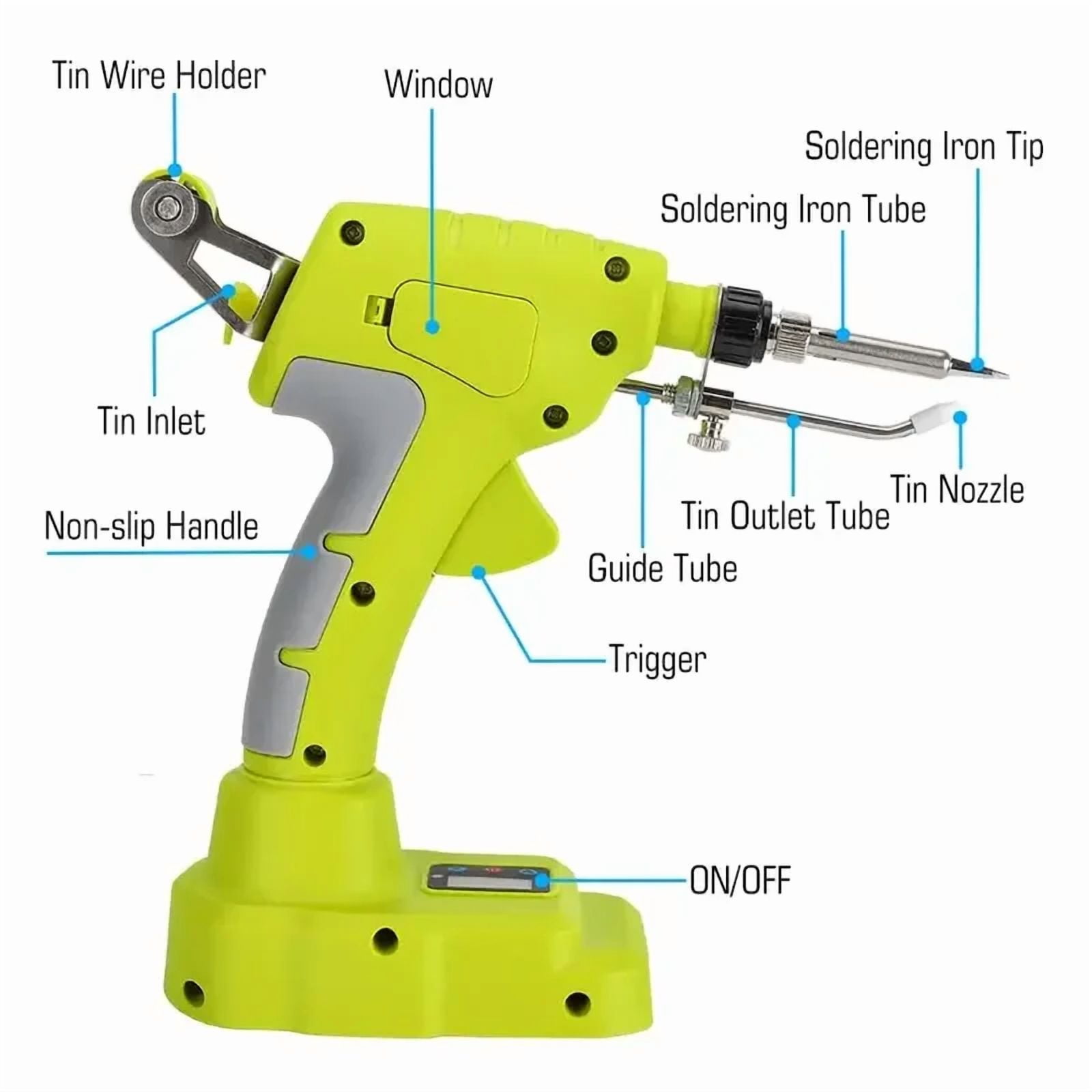 75W LED Digital Cordless Electric Soldering Iron Kit Electric Soldering Gun Home DIY Repair Tools for Ryo.bi 18V Lithium Battery