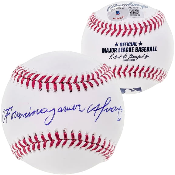 Francisco Alvarez Autographed Official MLB Baseball New York Mets Full Name Beckett BAS Witness 207557