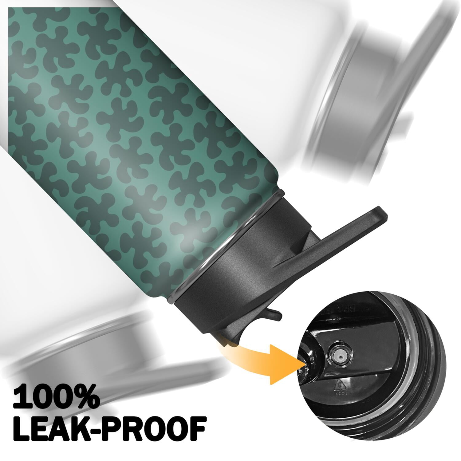 Camouflage Insulated Stainless Steel Water Bottle with Straw & Cleaning Brush – 18/32/40 Oz | Leakproof, BPA-Free, 304 Stainless Steel, Wide Mouth, Travel Mug for Car, Gym, Office