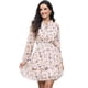 thumbnail image 1 of Mini vestido de gasa con capas Allegra K Estampado floral Rosa XS, 1 of 6
