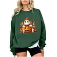 thumbnail image 2 of Sakmal Green Sweatshirts for Women Cute Halloween Graphic Sweatshirts Comfy Fall Fashion Tops, 2 of 5