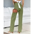 thumbnail image 4 of High Waist Women Blue Wide Leg Pants Casual Denim Jeans, 4 of 5