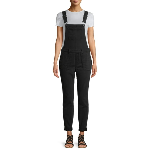 No Boundaries No Boundaries Juniors Skinny Overalls with Pork Chop