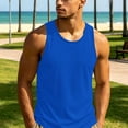 thumbnail image 7 of Men's Tank Top Cooling Breathable Sleeveless Muscle Shirts Summer Moisture Wicking Tank Top for Gym, Running,Outdoor Training Royal Blue L, 7 of 7