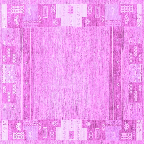 Ahgly Company Indoor Square Abstract Purple Modern Area Rugs, 3' Square