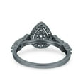 thumbnail image 3 of Blue Apple Jewelry Co. Black Tone, CZ Teardrop Halo Art Deco Ring Pear Wedding 925 Sterling Silver, 3 of 7